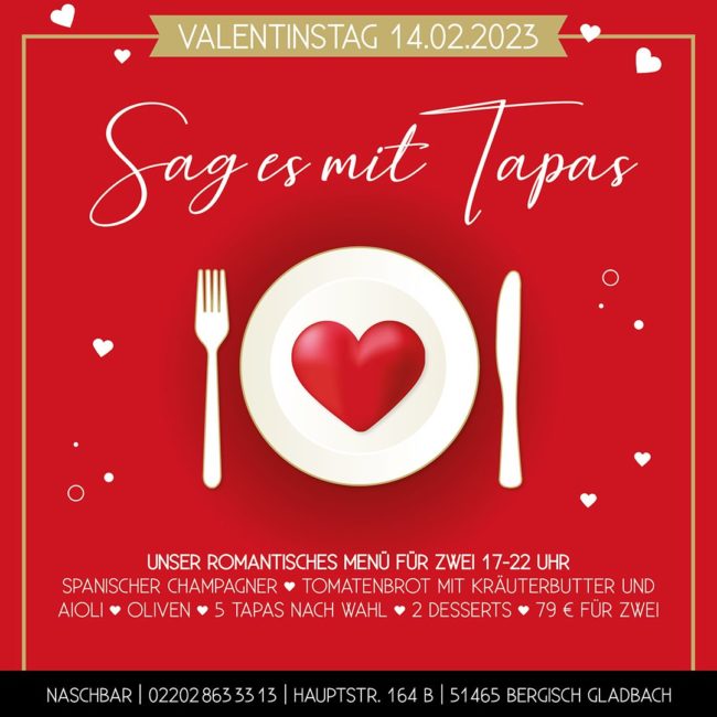 Valentinstag Bergisch Gladbach Geschenkidee Menü für 2